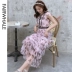 Mark Huafei Womens 2020 Summer Mới In Đầm In Váy Nữ Eo cao Váy Slim Slim - Váy eo cao