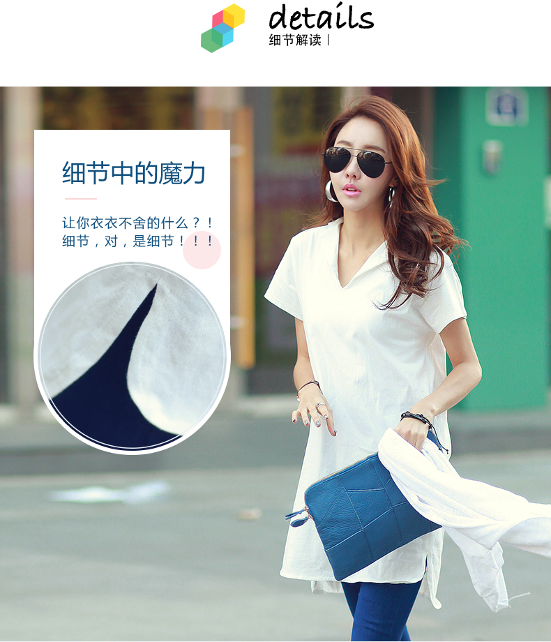 Áo thun dài tay nữ tay dài 2019 phổ biến mới Han Fan diện áo rộng cổ rộng cotton nữ cổ chữ V hoang dã mùa hè - Áo phông áo phông nữ có cổ