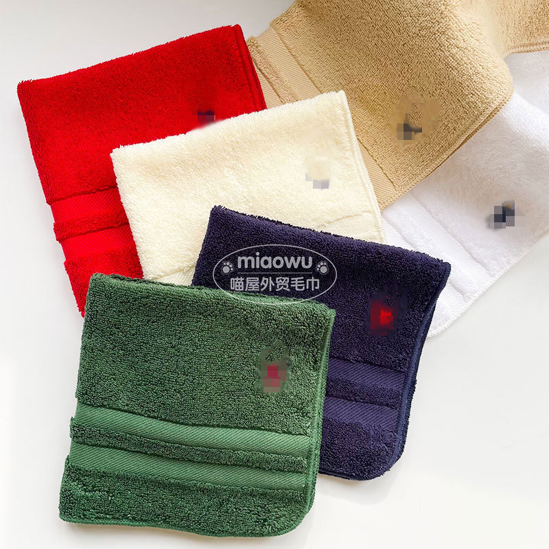 Exported to Japan, Thick Square Towel, Gentleman's Embroidered Horse, Combed Cotton, Pure Cotton, Face Wash Towel, Small Towel, Couple Style