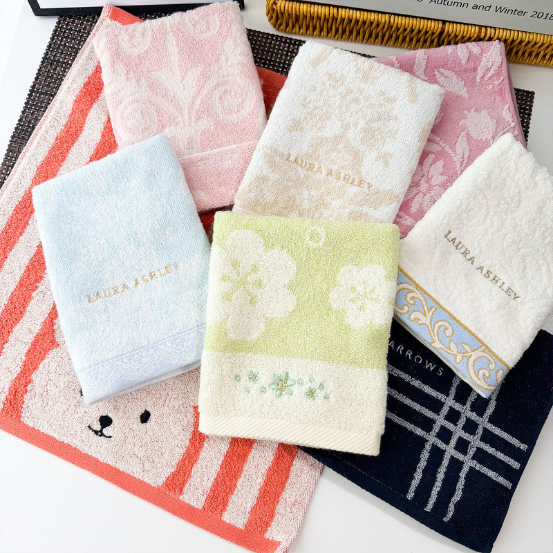 Exported Japanese Pure Cotton Large Square Towel 35cm Chusa* Embossed Soft Face Towel Handkerchief Simple Small Towel