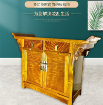 Sichuan golden nanmu sideboard small leaf Zhennan passion fruit two-unit cabinet tableware storage storage cabinet solid wood customization