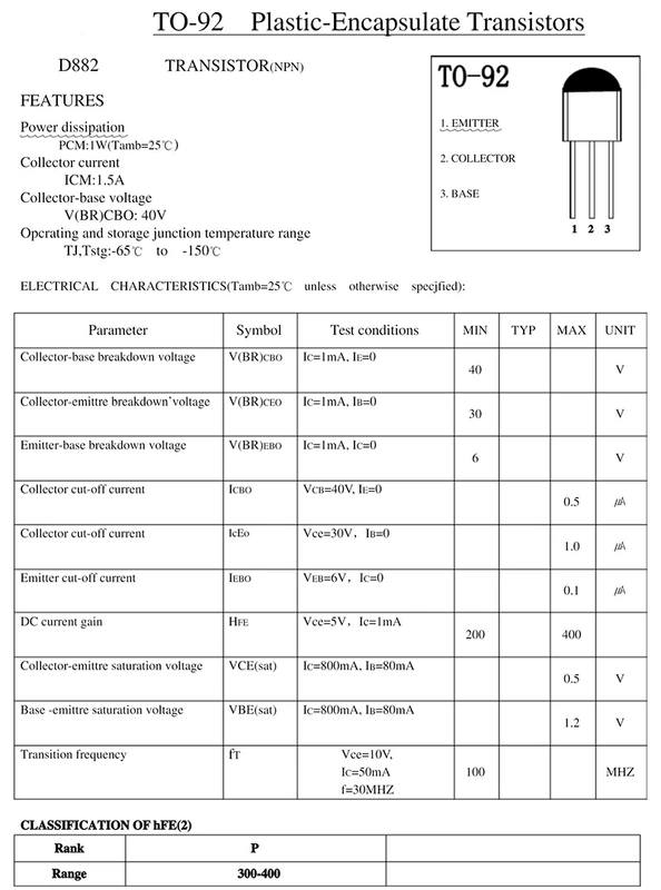 Bóng bán dẫn công suất thấp B772 D882 lô kích thước 0,09 nhân dân tệ 2SD882 2SB772 bóng bán dẫn cắm trực tiếp c1815datasheet