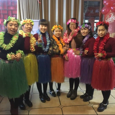 60 см двойной слой сгущенной для взрослых гавайской травяной юбки танцевальная одежда Пять -набор выступлений