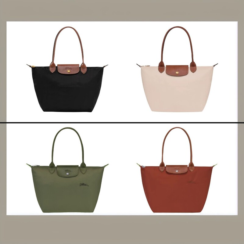 Longchamp Medium-Sized Nylon Tote Bag with Long Handle, Versatile Shoulder and Handbag for Commuting