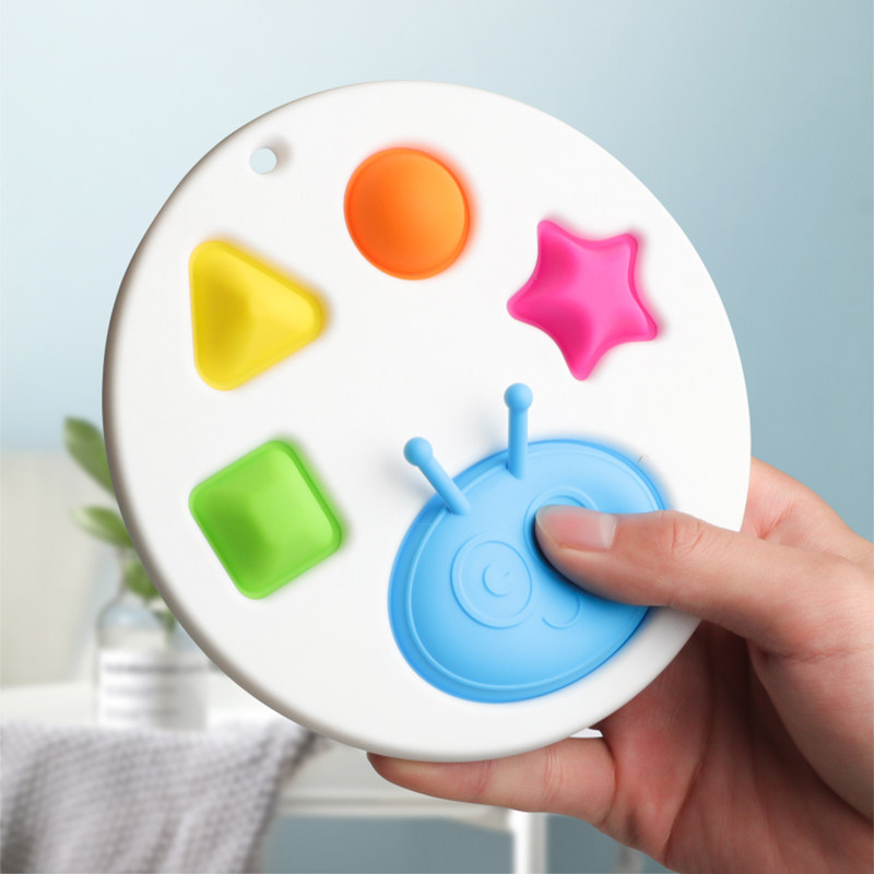 Baby baby 5 colorful hand grip pressing practice board can nibble with water to cook finger fine action training toy