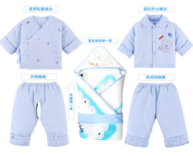 Bộ đồ chơi cotton cho bé sơ sinh Bộ quần áo cho bé mùa thu và mùa đông - Bộ quà tặng em bé