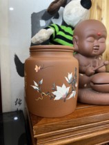 Clay painted tea can diameter 13 5cm height 15 5cm (large size available in three colors please note the color)