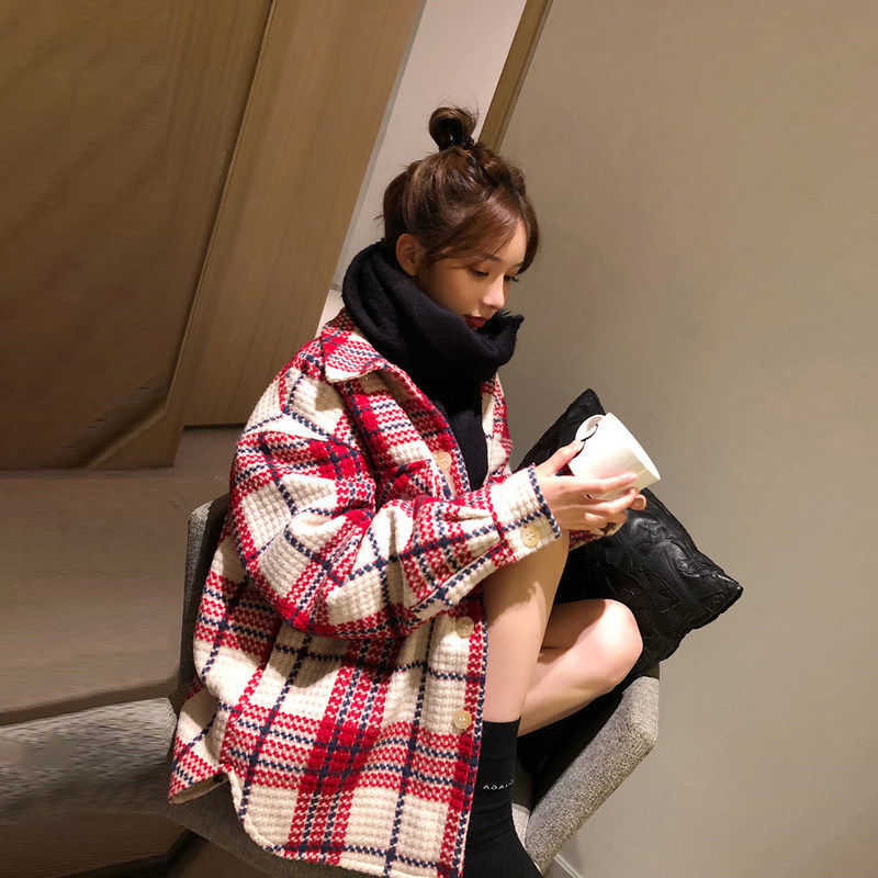 sandro moskoloni Korean version loose with slim fur coats 2022 autumn and winter coarse flowers in the long version of the coat