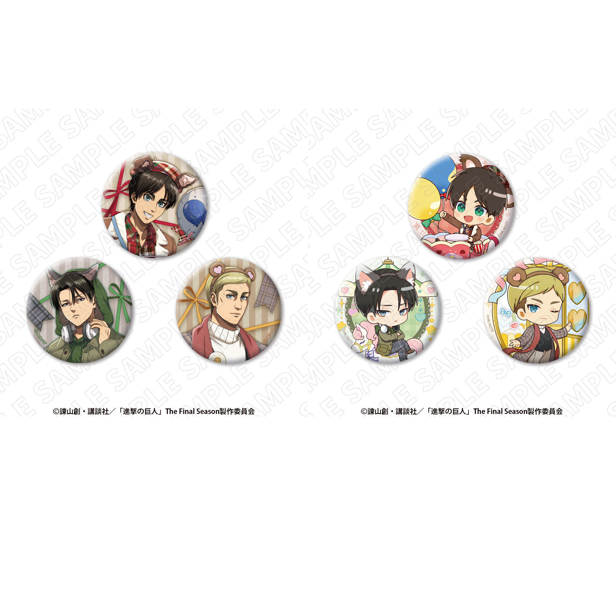 In Stock: Attack on Titan Amusement Park Version Badges, Pins, and Merchandise 0