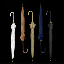 Umbrella long handle umbrella ins retro Mori pure color literary simple straight umbrella men and women Fangfeng Harajuku student umbrella