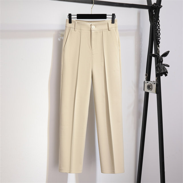 High-grade woolen suit pants women's autumn and winter 2022 new pants high waist slim all-match woolen casual straight-leg pants