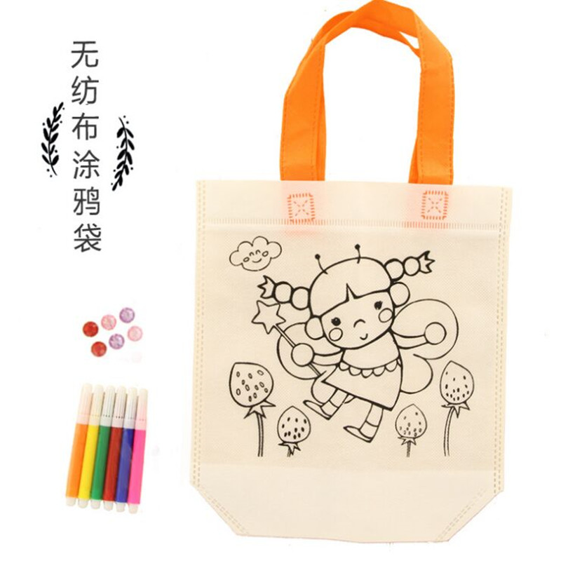 Children coloring coloring painting Eco-friendly bag DIY handmade set Kindergarten gift Practical Women's Day gift