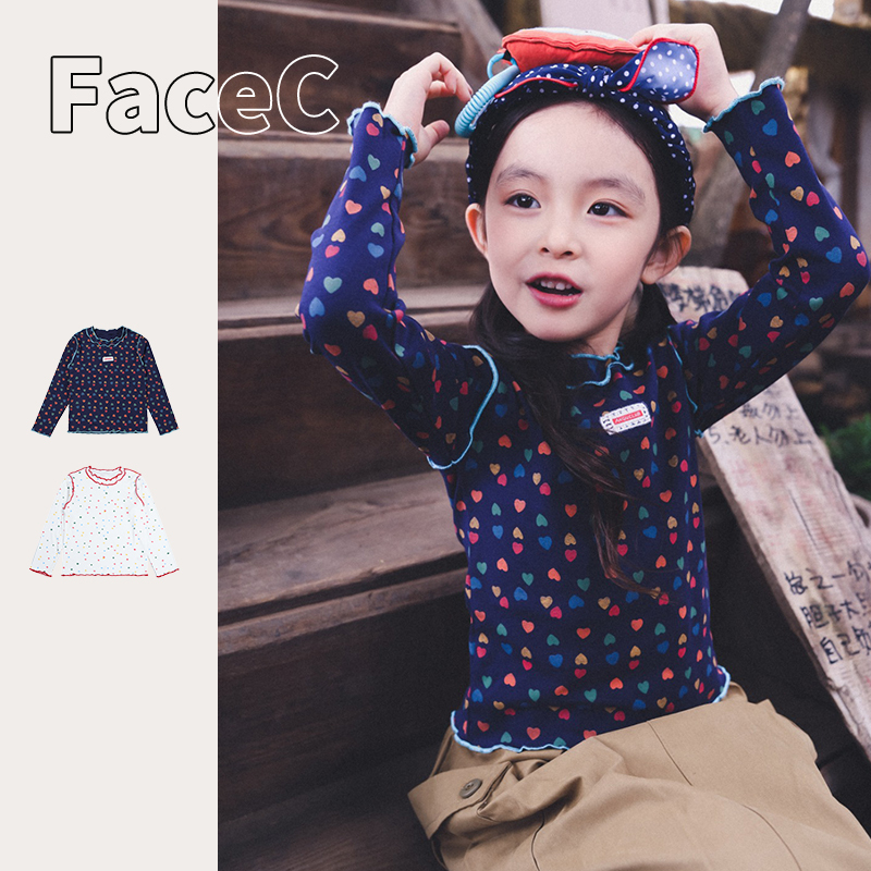 Little Face, Clear Mountain Style Outdoor Children's Clothing, Colorful Polka Dot Girls' Long-Sleeved T-Shirt, 2026 Spring and Autumn Camping Slim-Fit Top
