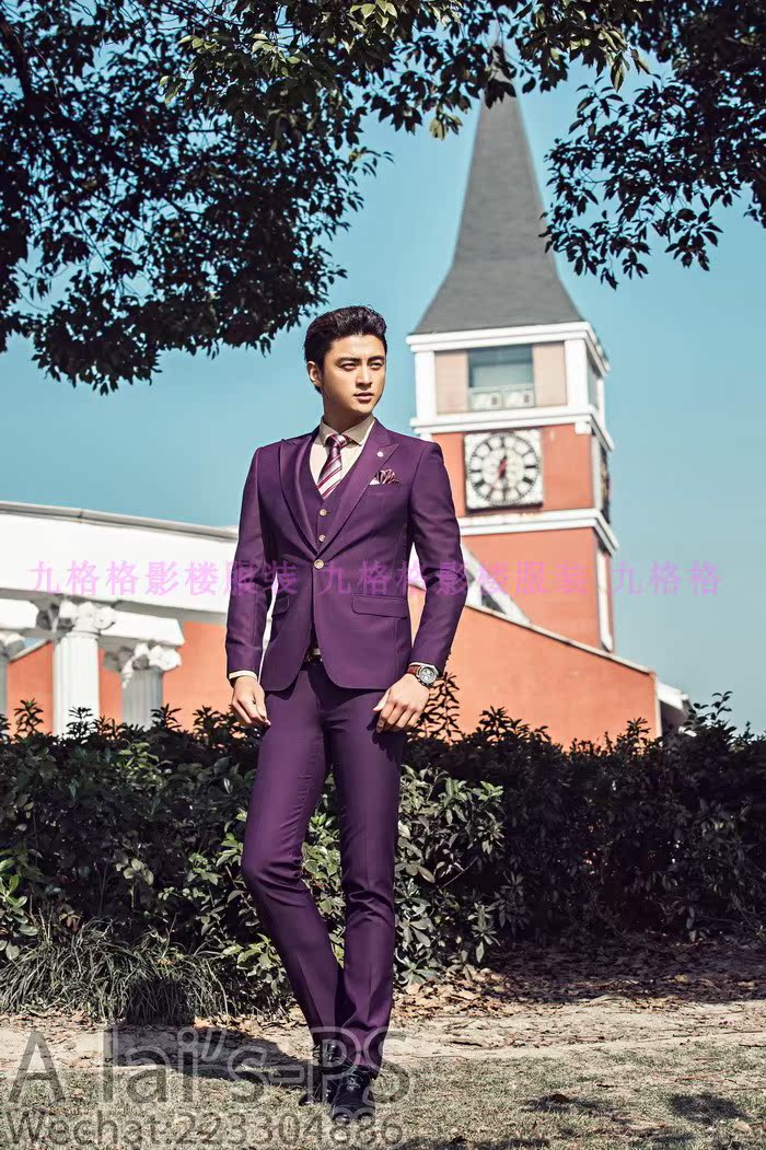 Studio Bộ ba người anh trai phù hợp với bộ tay áo chủ sân khấu đám cưới Người đàn ông phù hợp nhất áo nam