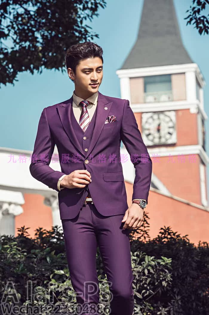 Studio Bộ ba người anh trai phù hợp với bộ tay áo chủ sân khấu đám cưới Người đàn ông phù hợp nhất áo nam