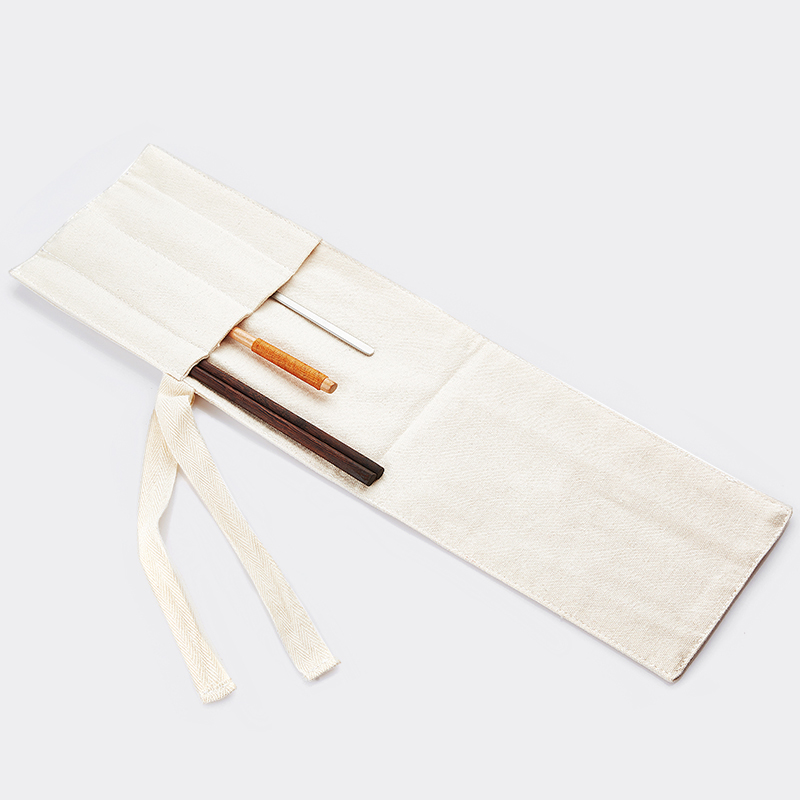 Chopsticks storage bag portable out Japanese travel tableware box children students put spoon soup spoon cloth bag