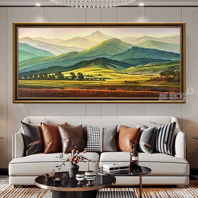 Hand-Painted Landscape Oil Painting of David's Giant Mountain, Mountain Without Water, Living Room Office Hanging Painting, Decorative Painting, Painting with a Mountain as a Background