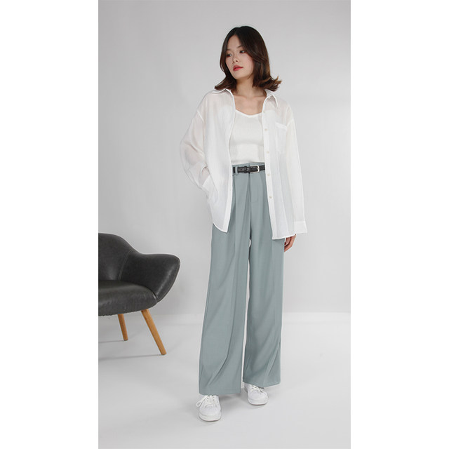 Four-color 2023 spring and summer new lapel pleated long-sleeved shirt women's all-match single wear bottoming formal casual shirt