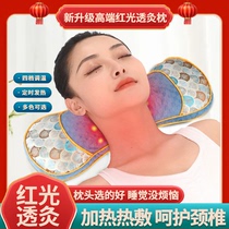 Red light moxibustion fever mugwort pillow high-end home correction traction pillow sleep pillow crystal velvet breathable multi-function pillow