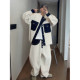 Dannyandzee spring retro off-white spliced ​​denim breasted raw edge collarless pocket jacket for men