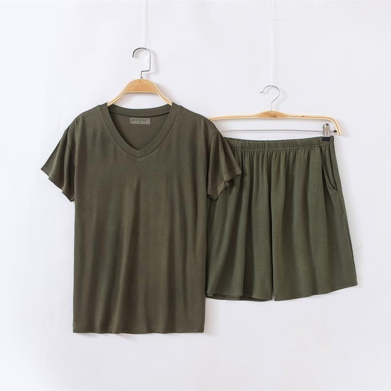 Đặc biệt cung cấp nam ngắn tay quần short phù hợp với dịch vụ nhà một nửa tay phương thức casual loose kích thước lớn đồ ngủ phần mỏng dịch vụ nhà bộ quân áo ngủ nam