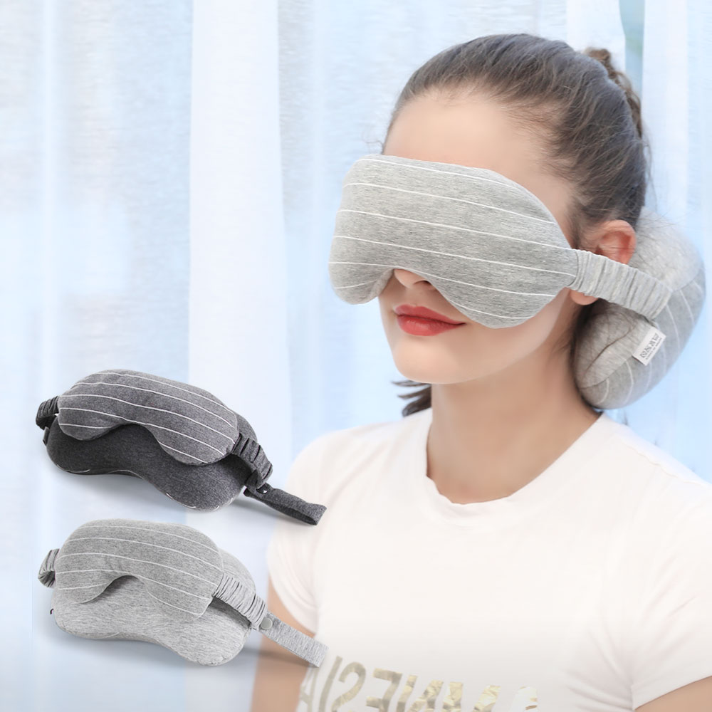 Travel eye mask pillow neck protector neck protector portable nap pillow sleep headgear high-speed rail plane pillow sleeping artifact