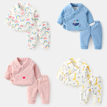 Baby winter suit Women 1 a 3-year-old baby clothes winter cotton two-piece newborn pajamas autumn thickened men