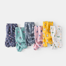 Baby mosquito pants breathable cotton female newborn open crotch pants summer baby pants thin summer clothes big pp pants men