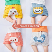 Baby shorts cotton 1 baby Summer big pp pants boys summer pants children 0 newborn big ass five-point pants