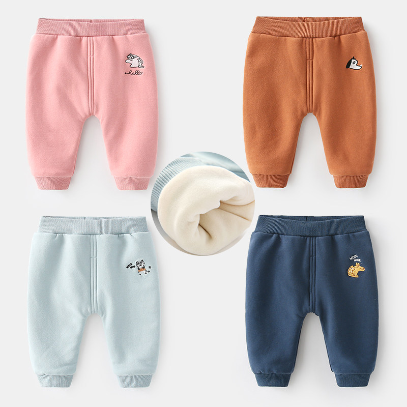 Baby gush pants Boys winter thickened cotton pants warm for 0-3 months Open Gear Baby Large PP Pants Winter Clothing 6
