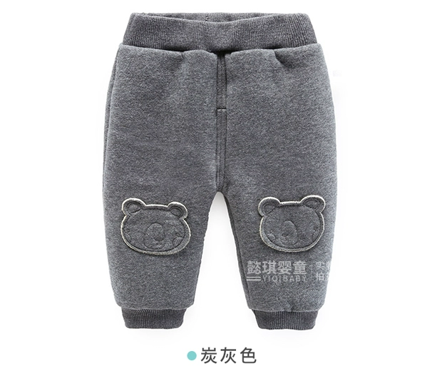 Quần nhung cho bé nam mùa thu đông 6 Quần bé mùa đông chất liệu quần nhung dày 0-3 tháng tuổi quần sơ sinh để giữ ấm thoi trang tre em
