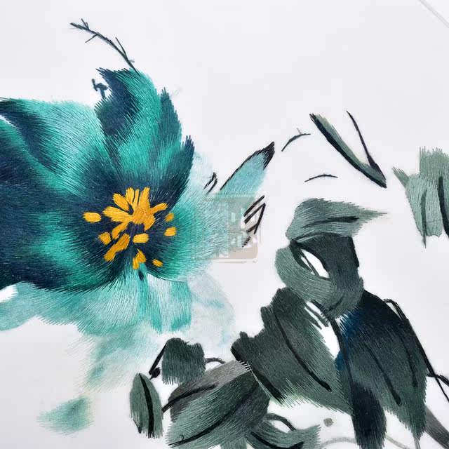 Suzhou embroidery ຜະລິດຕະພັນສໍາເລັດຮູບ embroidery ມືບໍລິສຸດ 1-4 ຜ້າໄຫມອັນດີຮອບຮູບກອບ peony ຫ້ອງຮັບແຂກຫ້ອງການສຶກສາການຕົກແຕ່ງຮູບຫ້ອຍ