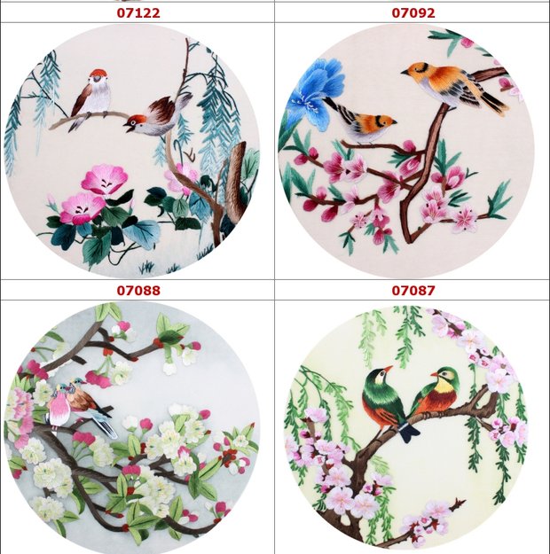 Tô Châu thêu DIY người mới bắt đầu giới thiệu kit khâu quét hoa tròn và chim thêu tay trang trí thêu cơ sở không khăn thêu