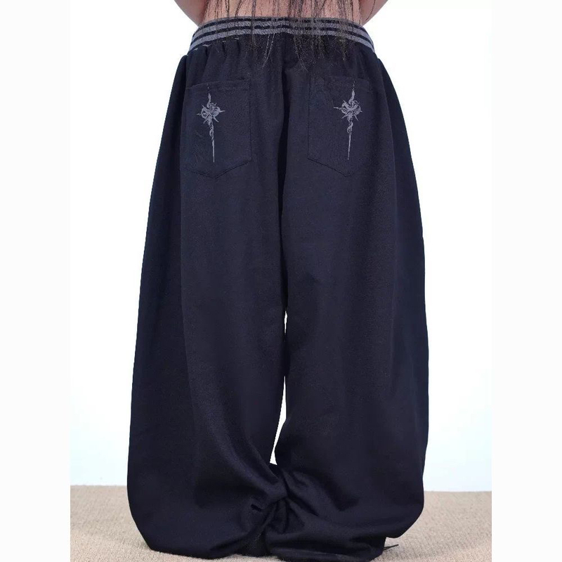 Street Dance Trendy Brand Striped Waistband Space Cotton Breathable Long Pants Casual Pants Cross Snake Loose Versatile Street Dance Jazz Pants