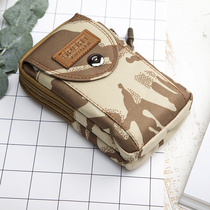 Multifunctional mobile phone running bag men wear belt mobile phone sleeve belt running bag new horizontal and vertical canvas mobile phone bag hanging bag