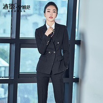  Lianying striped suit suit Female black suit Lawyer professional wear Sales department overalls Temperament business formal wear