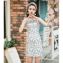 Thousand flowers cheongsam young girl Daily sweet student new modified version fresh retro Chinese dress