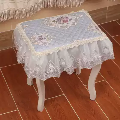Square stool cover padded non-slip square makeup stool cushion custom size Piano lace stool cover