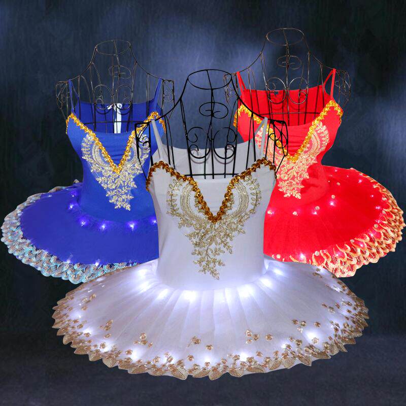 Luminous Ballet Dancer Dress Children's Performance Examination Exam Adult Performance Suit Woman Led Fluorescent Little Swan Fluffy Dress