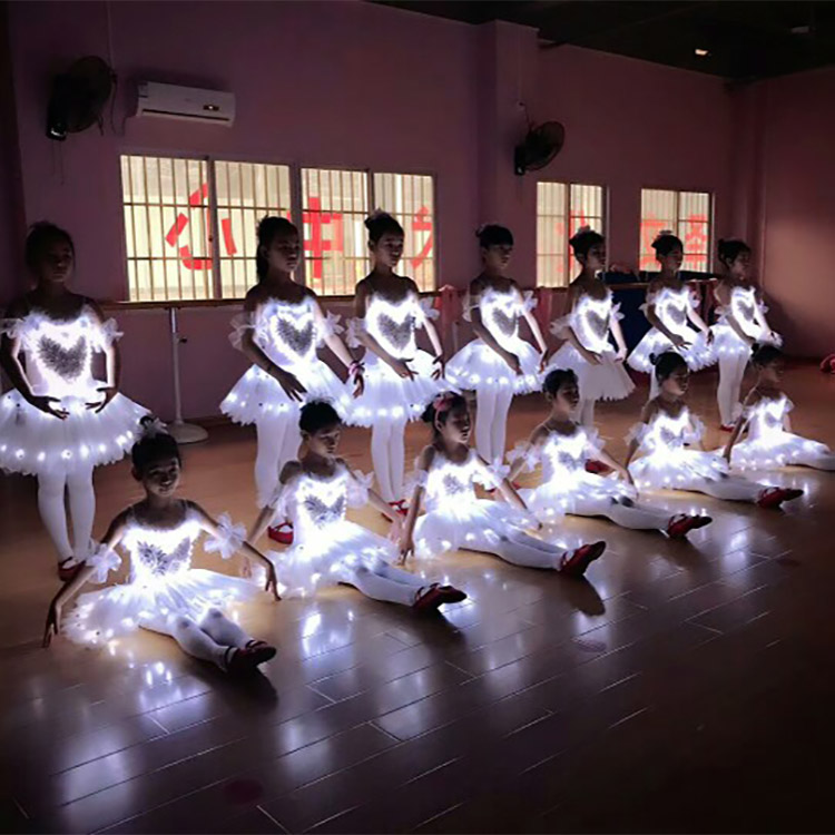 Children's Little Swan dance Fluorescent Tutu Swan Lake TUTU Children Sequin luminous Ballet TUTU skirt