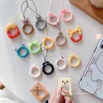 Mobile phone lanyard ring buckle cartoon cute silicone lanyard short U key chain pendant men and women personality creativity