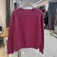 Seamless one-piece autumn and winter new women's fashionable and simple round neck pullover sweater sweater top woolen sweater soft and waxy