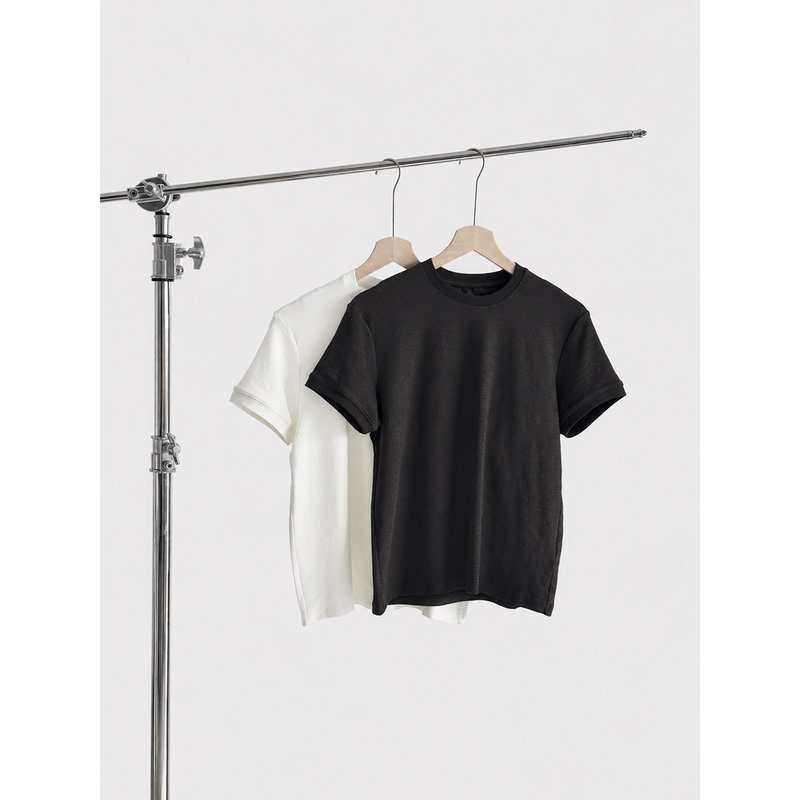 【Explosive Sleeve Texture】Indigo Regular Fit Short Sleeve/Merino Wool Blend Cuffed T-Shirt 【Explosive Sleeve Texture】Indigo Regular Fit Short Sleeve/Merino Wool Blend Cuffed T-Shirt