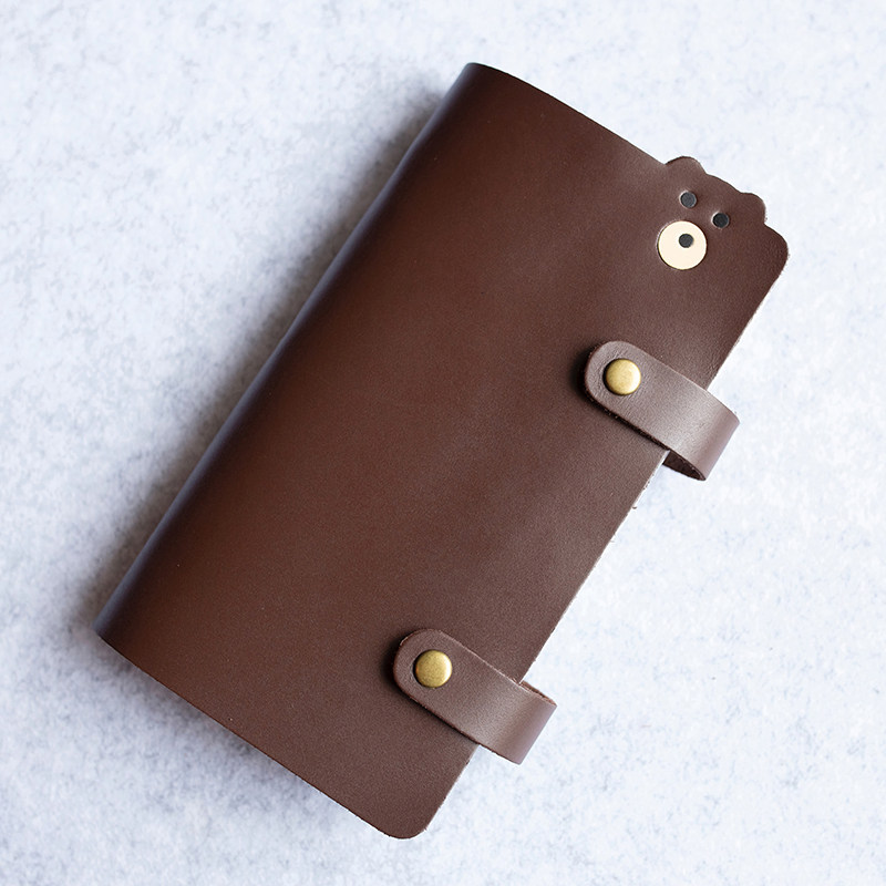 New headlayer cow leather male and female large capacity cute cartoon small Bear card bag genuine leather bankcard business card containing bag