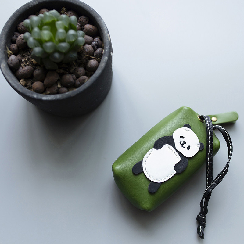 Cow Leather Cute Key Bag Genuine Leather Large Capacity Universal Car Lock Spoon Containing Bag Pull-out Home Key Leather Cover