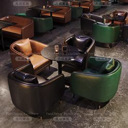 Retro Whisky Bar Clear Bar Bar Table and Chair Music Bar Western Restaurant Cafe Cigar Room Sofa Card Seat Combination