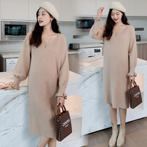 Pregnant women winter sweater fashion autumn and winter knitwear winter top base shirt long wear suit Net Red