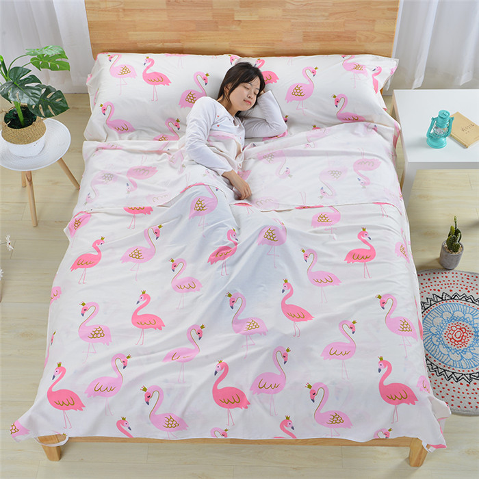 Siêu nhẹ xách tay cotton du lịch túi ngủ khách sạn khách sạn bẩn bẩn chống bẩn cotton túi ngủ đôi mở rộng tấm vệ sinh