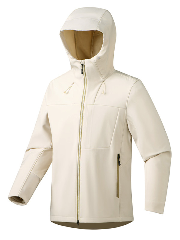 2025 Spring and Autumn Big Brand Men's Softshell Jacket Mountaineering Suit Hooded Integrated Waterproof Outdoor Sports Jacket Coat