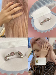 hucares 수제 가루 및 부드러운 실제 물체 chao 플래싱 러브 링 조절 가능한 고리 하이 버전